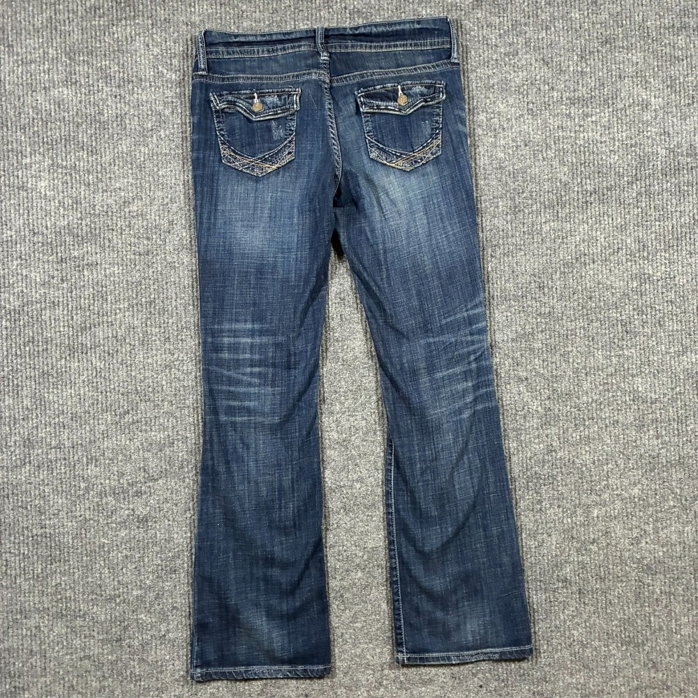 Decree Womens Bootcut Jeans Size 11 Blue Distressed Denim Stretch Low Rise - Picture 2 of 10